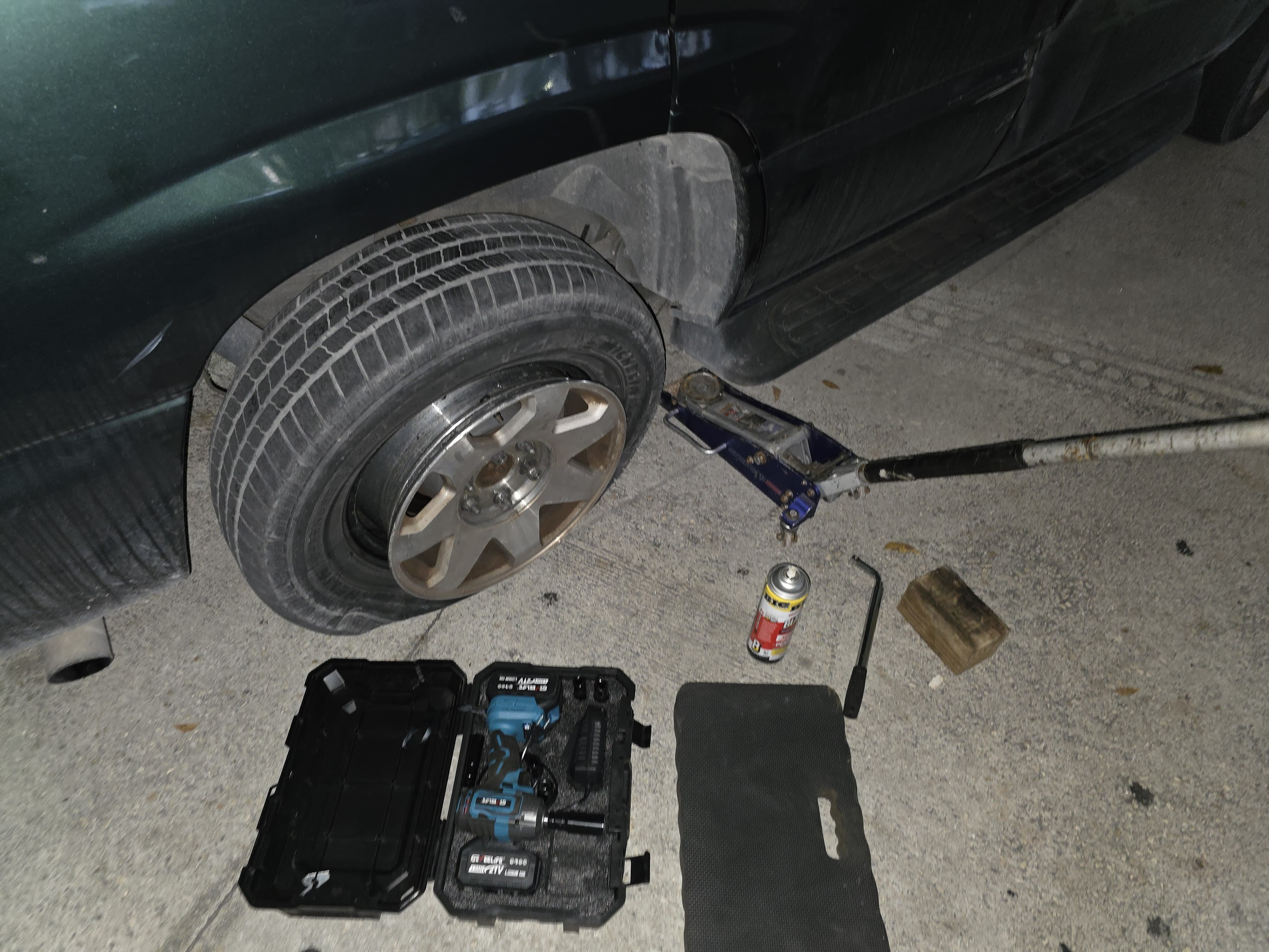 Night tire change