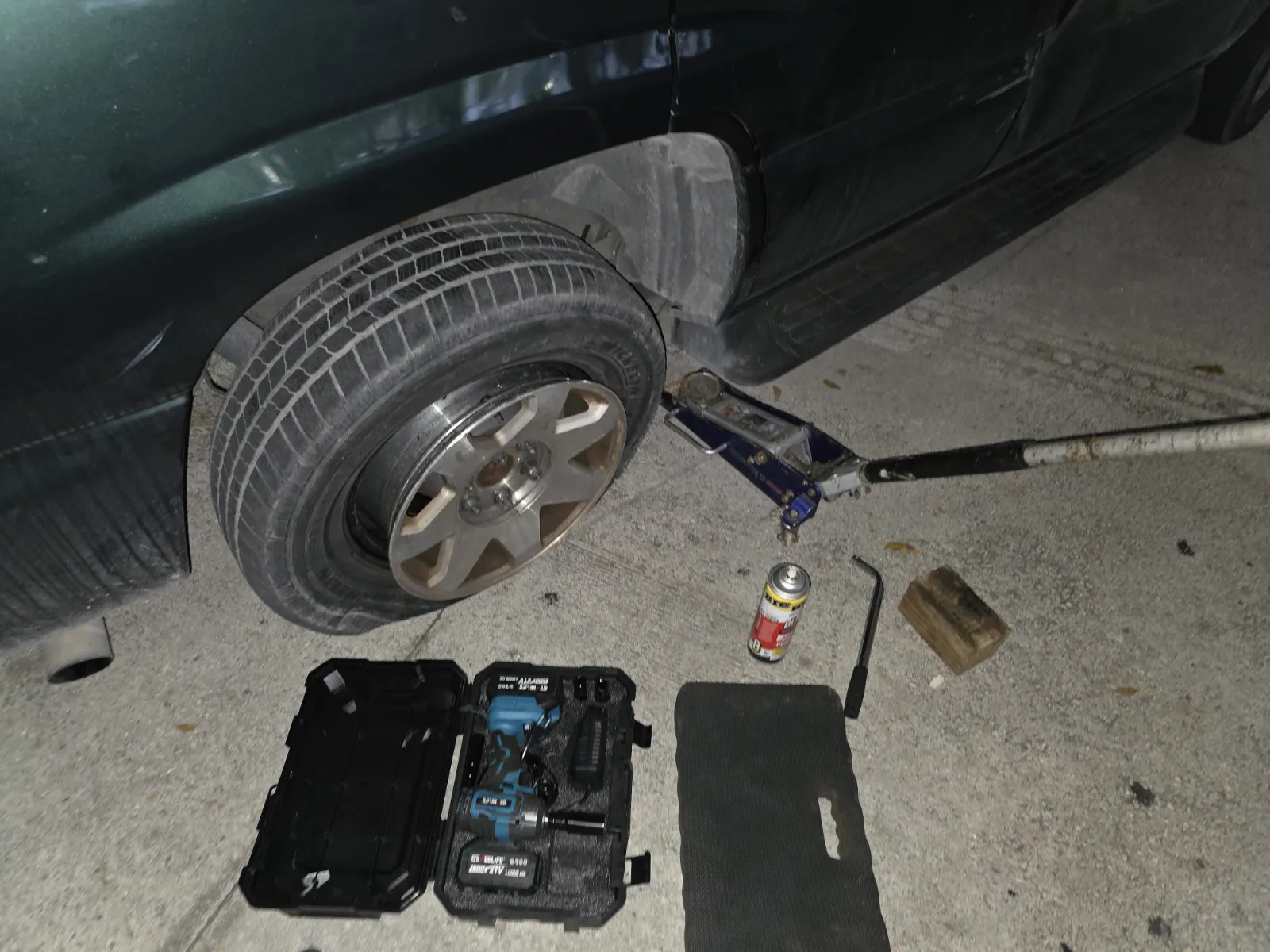 Night tire change