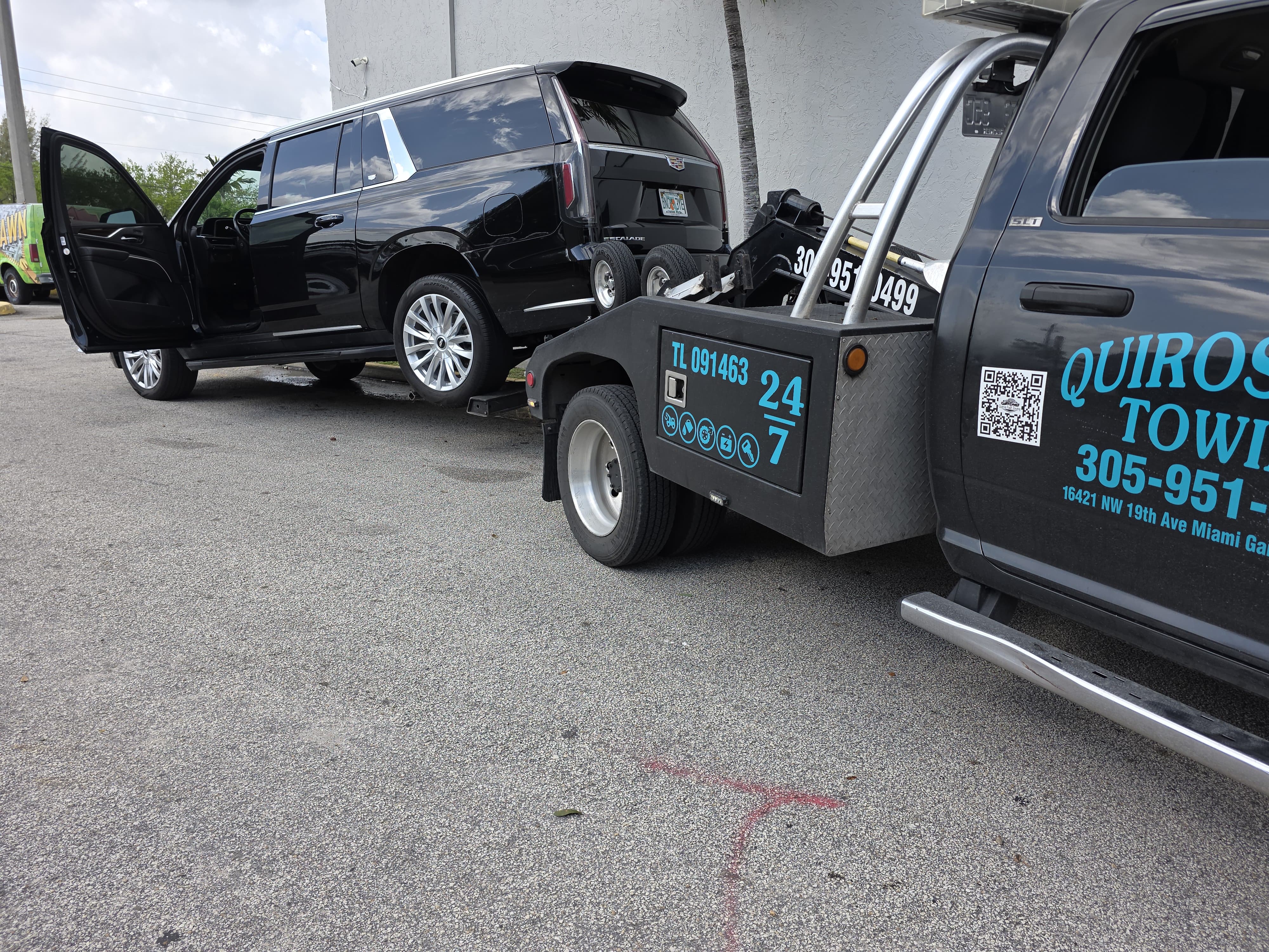 BMW 330e sedan on flatbed