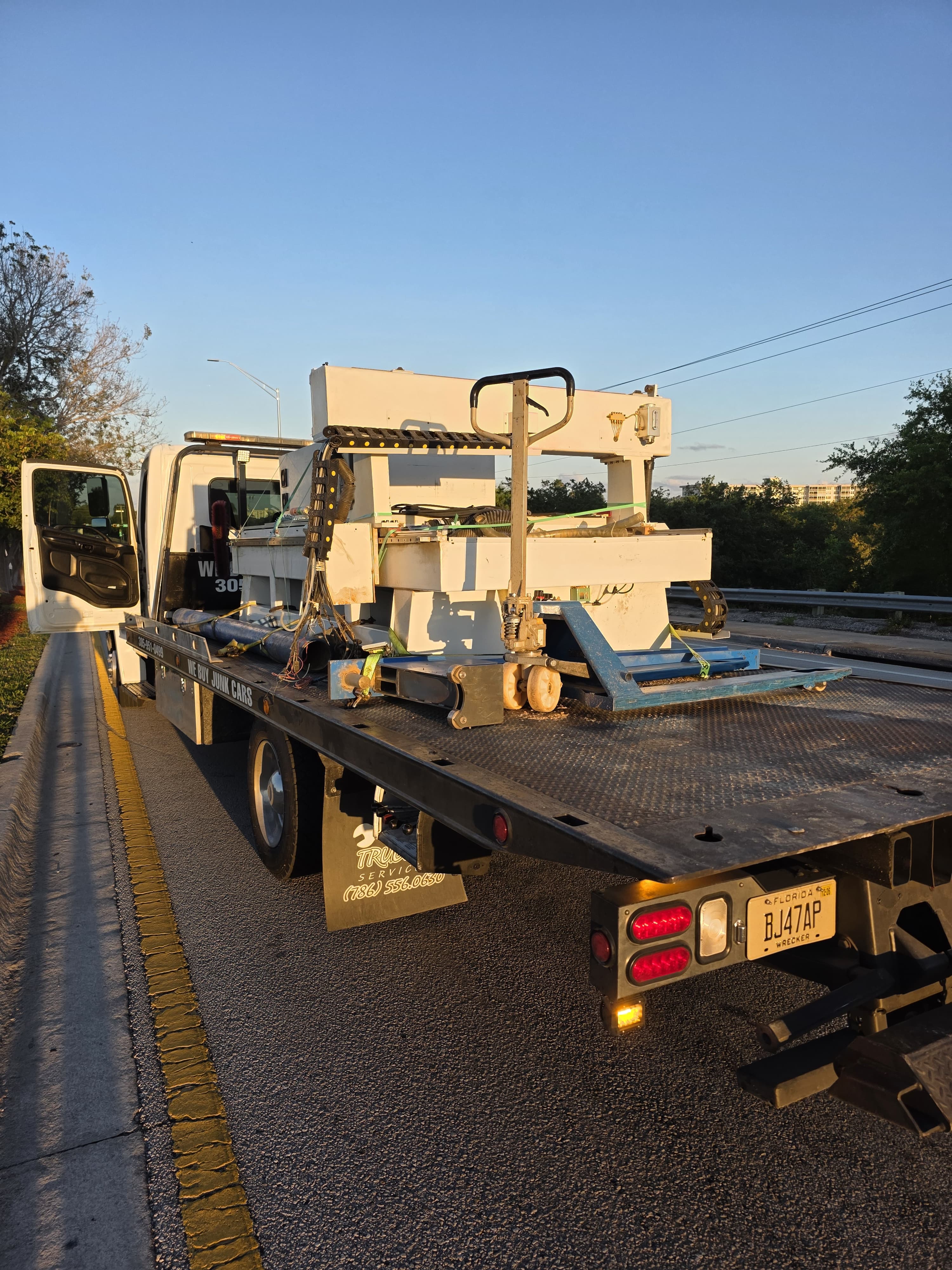 Porsche Panamera on flatbed